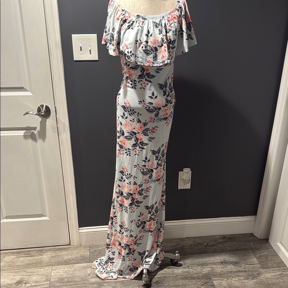 Floral Off-Shoulder Maxi Dress